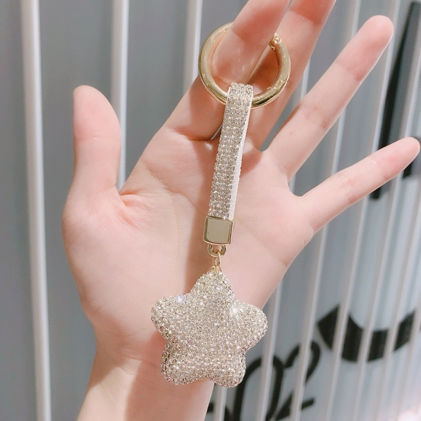 Wholesale Full Diamond Five Pointed Star Claw Chain Acrylic Keychains